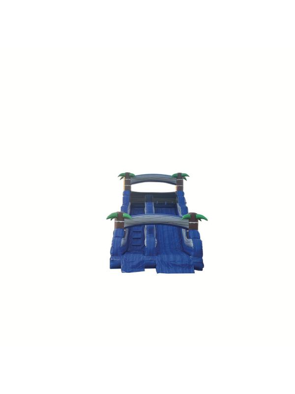 Blue Palm Tree Bouncy Castle