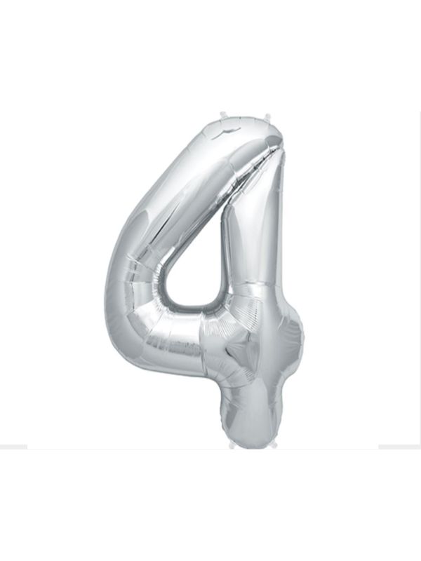 Number4 Silver Balloon 